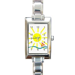 Summer Beach Holiday Holidays Sun Rectangle Italian Charm Watch