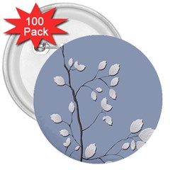 Branch Leaves Branches Plant 3  Buttons (100 Pack)  by BangZart