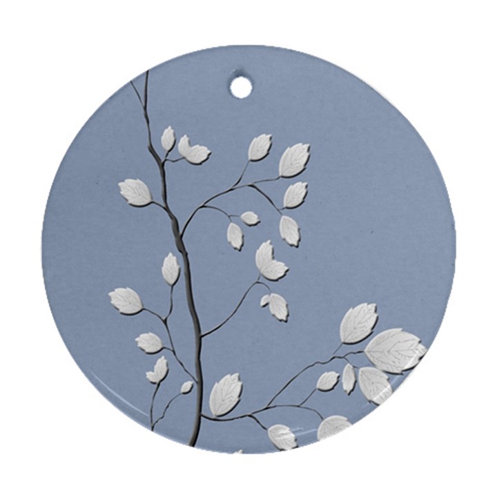 Branch Leaves Branches Plant Round Ornament (Two Sides)