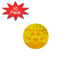 Texture Yellow Abstract Background 1  Mini Buttons (10 Pack)  by BangZart