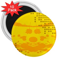 Texture Yellow Abstract Background 3  Magnets (10 Pack)  by BangZart