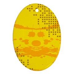 Texture Yellow Abstract Background Oval Ornament (two Sides)