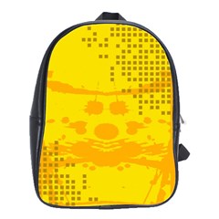 Texture Yellow Abstract Background School Bag (large) by BangZart