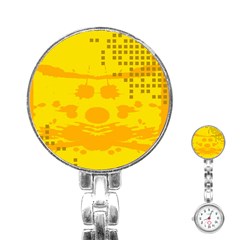 Texture Yellow Abstract Background Stainless Steel Nurses Watch