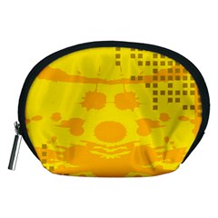 Texture Yellow Abstract Background Accessory Pouches (medium) 