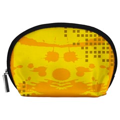 Texture Yellow Abstract Background Accessory Pouches (large) 