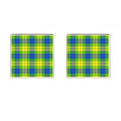 Spring Plaid Yellow Blue And Green Cufflinks (square) by BangZart