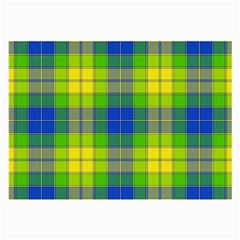Spring Plaid Yellow Blue And Green Large Glasses Cloth (2-side) by BangZart