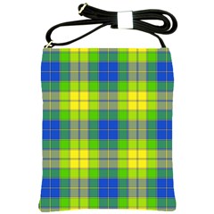 Spring Plaid Yellow Blue And Green Shoulder Sling Bags by BangZart