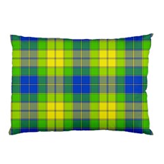 Spring Plaid Yellow Blue And Green Pillow Case (two Sides) by BangZart