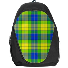 Spring Plaid Yellow Blue And Green Backpack Bag by BangZart