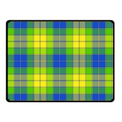 Spring Plaid Yellow Blue And Green Double Sided Fleece Blanket (small) 