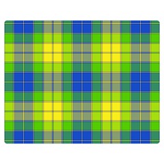 Spring Plaid Yellow Blue And Green Double Sided Flano Blanket (medium) 