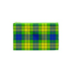 Spring Plaid Yellow Blue And Green Cosmetic Bag (xs)