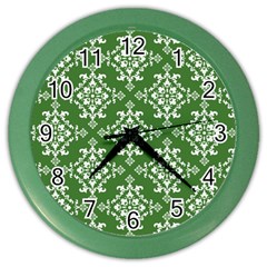 St Patrick S Day Damask Vintage Color Wall Clocks by BangZart