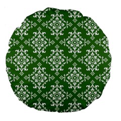 St Patrick S Day Damask Vintage Large 18  Premium Flano Round Cushions