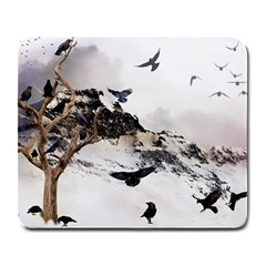 Birds Crows Black Ravens Wing Large Mousepads