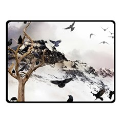 Birds Crows Black Ravens Wing Fleece Blanket (small) by BangZart