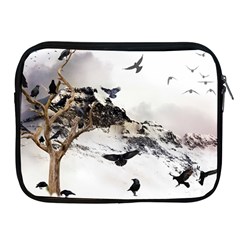 Birds Crows Black Ravens Wing Apple Ipad 2/3/4 Zipper Cases