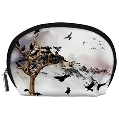 Birds Crows Black Ravens Wing Accessory Pouches (large) 