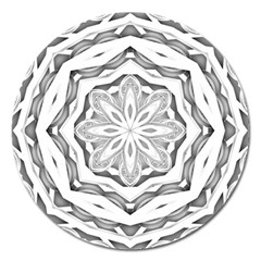 Mandala Pattern Floral Magnet 5  (round)