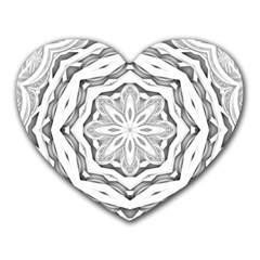 Mandala Pattern Floral Heart Mousepads by BangZart