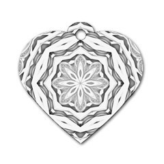 Mandala Pattern Floral Dog Tag Heart (two Sides) by BangZart