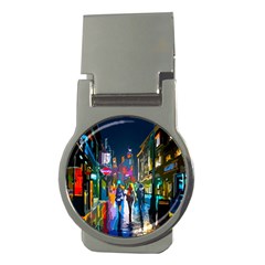 Abstract Vibrant Colour Cityscape Money Clips (round) 