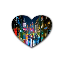 Abstract Vibrant Colour Cityscape Heart Coaster (4 Pack)  by BangZart