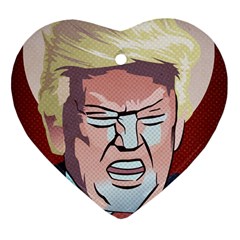 Donald Trump Pop Art President Usa Heart Ornament (two Sides) by BangZart