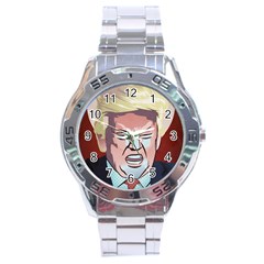 Donald Trump Pop Art President Usa Stainless Steel Analogue Watch by BangZart