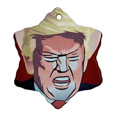 Donald Trump Pop Art President Usa Snowflake Ornament (two Sides) by BangZart