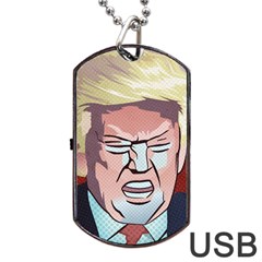 Donald Trump Pop Art President Usa Dog Tag Usb Flash (two Sides) by BangZart