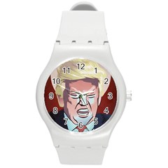 Donald Trump Pop Art President Usa Round Plastic Sport Watch (m) by BangZart