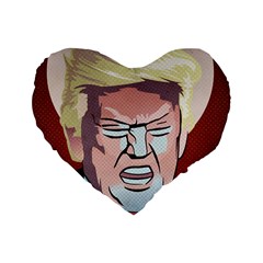 Donald Trump Pop Art President Usa Standard 16  Premium Heart Shape Cushions by BangZart