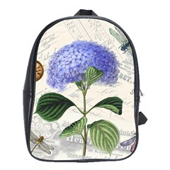 Vintage Shabby Chic Dragonflies School Bag (Large)