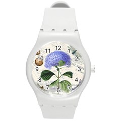 Vintage Shabby Chic Dragonflies Round Plastic Sport Watch (M)