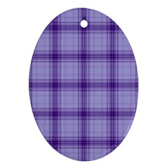 Purple Plaid Original Traditional Ornament (Oval)