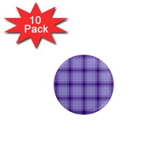 Purple Plaid Original Traditional 1  Mini Magnet (10 pack) 