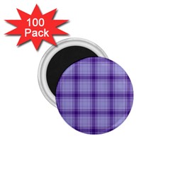 Purple Plaid Original Traditional 1.75  Magnets (100 pack) 