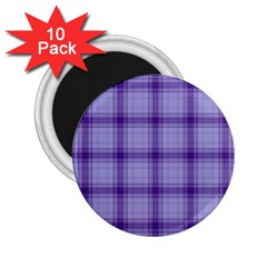 Purple Plaid Original Traditional 2.25  Magnets (10 pack) 