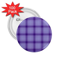 Purple Plaid Original Traditional 2 25  Buttons (100 Pack)  by BangZart