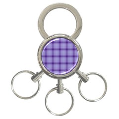 Purple Plaid Original Traditional 3-Ring Key Chains