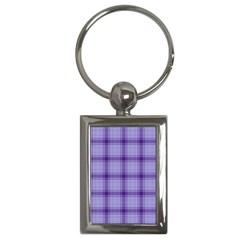 Purple Plaid Original Traditional Key Chains (Rectangle) 