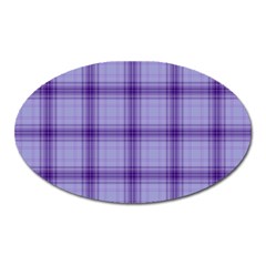 Purple Plaid Original Traditional Oval Magnet