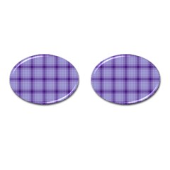 Purple Plaid Original Traditional Cufflinks (Oval)