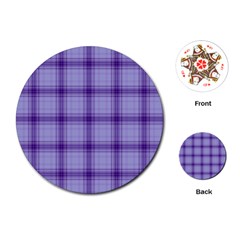 Purple Plaid Original Traditional Playing Cards (Round) 