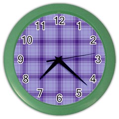 Purple Plaid Original Traditional Color Wall Clocks