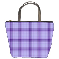 Purple Plaid Original Traditional Bucket Bags