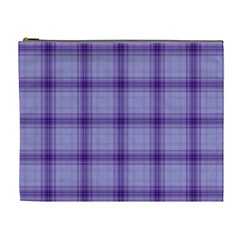 Purple Plaid Original Traditional Cosmetic Bag (xl) by BangZart